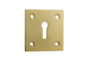 Frelan Hardware Standard Profile Square Escutcheon, Polished Brass