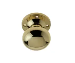 Mushroom Mortice Door Knob Polished Brass