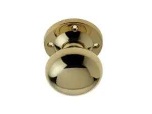 Mushroom Mortice Door Knob Polished Brass