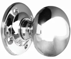 Mushroom Mortice Door Knob Polished Chrome