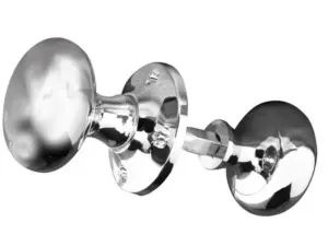 Mushroom Rim Door Knob Polished Chrome