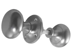 Mushroom Rim Door Knob Satin Chrome