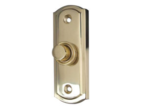 Frelan Hardware Sloan Bell Push, Polished Brass