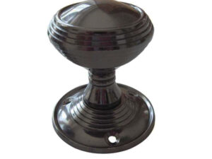 Frelan Hardware Lined Mortice Door Knob, Polished Black Nickel (Sold In Pairs)