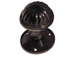 Frelan Hardware Fluted Mortice Door Knob, Polished Black Nickel (Sold In Pairs)