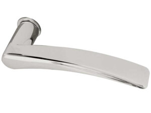 Frelan Hardware Reguitti Collina Door Handles On Minimal Round Rose, Polished Chrome (Sold In Pairs)