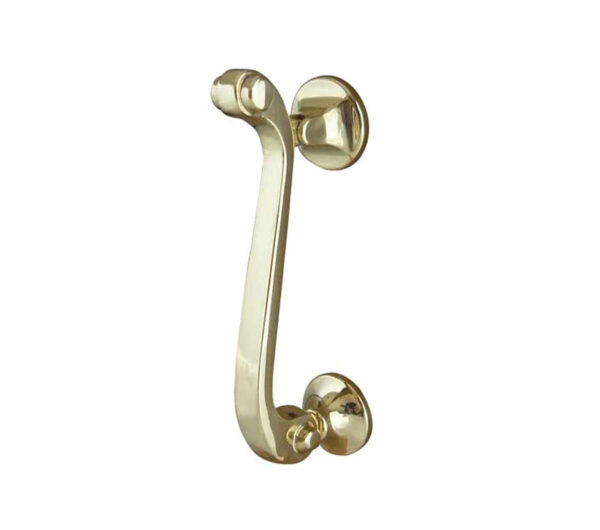 Frelan Hardware Scroll Door Knocker, Polished Brass