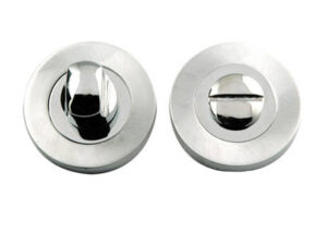 Frelan Hardware Bathroom Turn & Release (50Mm X 10Mm), Dual Finish Polished Chrome & Satin Chrome