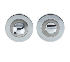 Frelan Hardware Bathroom Turn & Release (50Mm X 10Mm), Dual Finish Polished Chrome & Satin Nickel