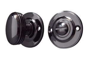 Frelan Hardware Round Bathroom Turn & Release (40Mm Diameter), Polished Black Nickel