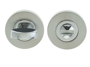 Frelan Hardware Bathroom Turn & Release (35Mm X 8Mm), Dual Finish Polished Chrome & Satin Chrome