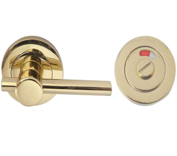 Frelan Hardware Easy Bathroom Turn & Release With Indicator (50Mm X 10Mm), Polished Brass