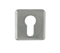 Frelan Hardware Euro Profile Square Escutcheon, Satin Chrome