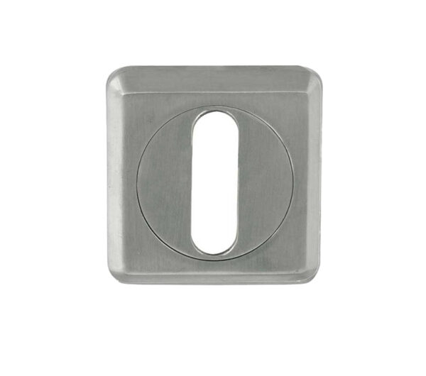 Frelan Hardware Standard Profile Square Escutcheon, Satin Chrome