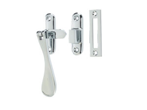 Frelan Hardware Hook And Mortice Casement Fastener, Polished Chrome