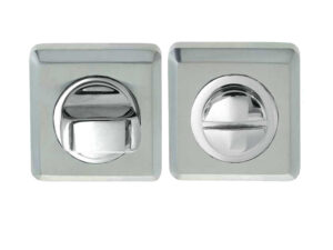 Frelan Hardware Square Bathroom Turn & Release (50Mm X 10Mm), Dual Finish Polished Chrome & Satin Chrome