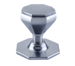 Frelan Hardware Octagonal Centre Door Knob (70Mm Diameter), Satin Chrome