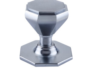 Frelan Hardware Octagonal Centre Door Knob (70Mm Diameter), Satin Chrome