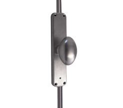 Frelan Hardware Locking Espagnolette Bolt With Oval Handle, Satin Chrome