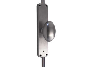 Frelan Hardware Locking Espagnolette Bolt With Oval Handle, Satin Chrome