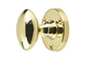 Oval Mortice Door Knob Polished Brass