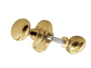 Oval Rim Door Knob Polished Brass