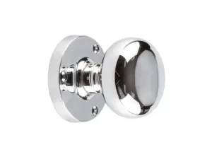 Mushroom Mortice Door Knob Polished Chrome