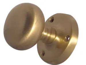 Mushroom Mortice Door Knob Satin Brass