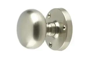 Mushroom Mortice Door Knob Satin Nickel