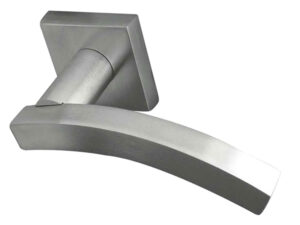 Frelan Hardware Paja Kubus Curved Door Handles On Square Rose