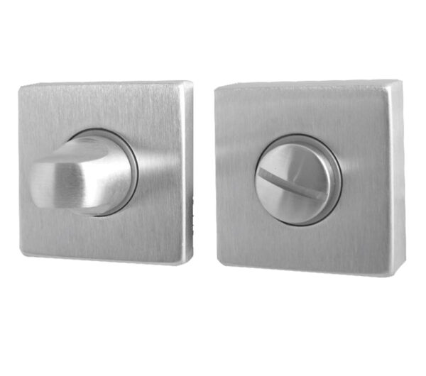 Frelan Hardware Rombo Square Bathroom Turn & Release (50Mm X 10Mm), Satin Chrome