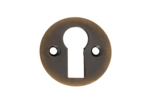 Frelan Hardware Standard Profile Round Escutcheon, Antique Brass