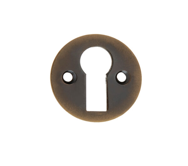 Frelan Hardware Standard Profile Round Escutcheon, Antique Brass