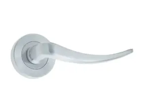 Gull Door Handle On Rose Satin Chrome