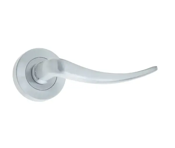 Gull Door Handle On Rose Satin Chrome