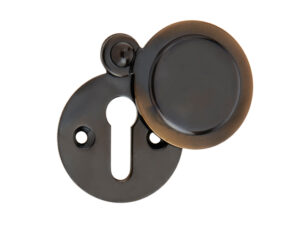 Frelan Hardware Standard Profile Round Covered Escutcheon, Antique Brass