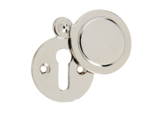 Frelan Hardware Standard Profile Round Covered Escutcheon, Polished Nickel