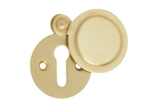 Frelan Hardware Standard Profile Round Covered Escutcheon, Satin Brass