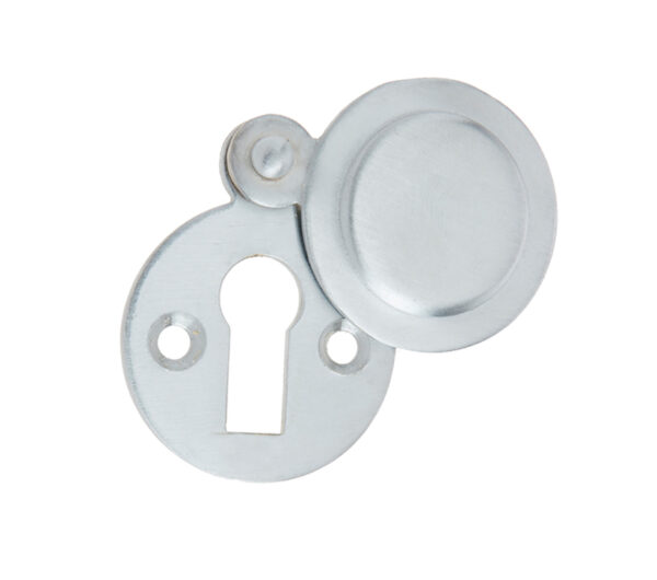 Frelan Hardware Standard Profile Round Covered Escutcheon, Satin Chrome