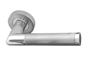 Mitred Handle On Rose Polished Chrome/Satin Chrome