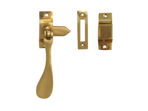 Frelan Hardware Hook And Mortice Casement Fastener, Polished Brass