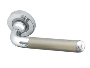 Velino door handles offer a perfect blend of sleek design and durability, enhancing both functionality and style in any room., Dual Finish Polished Chrome & Satin Nickel (Sold In Pairs)