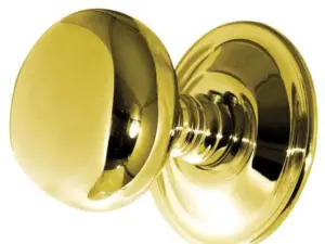 Mushroom Mortice Door Knob Polished Brass