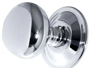 Mushroom Mortice Door Knob Polished Chrome