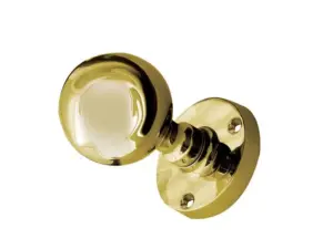 Ball Shape Mortice Door Knob Polished Brass