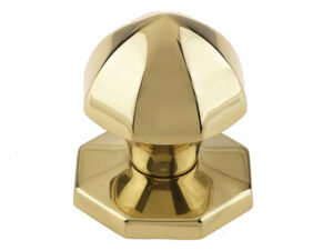 Frelan Hardware Octagonal Centre Door Knob (60Mm Diameter), Polished Brass