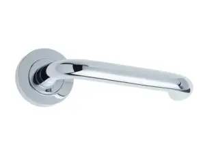 Thame Door Handle On Rose Polished Chrome