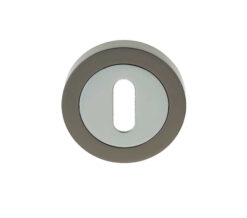 Frelan Hardware Standard Profile Escutcheon, Dual Finish Polished Chrome & Black Nickel