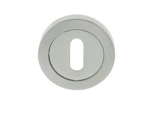 Frelan Hardware Standard Profile Escutcheon, Dual Finish Polished Chrome & Satin Chrome