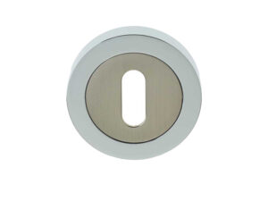 Frelan Hardware Standard Profile Escutcheon, Dual Finish Polished Chrome & Satin Nickel